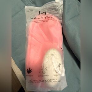 Halston Pink Gel Lined Socks with Pumice Stone